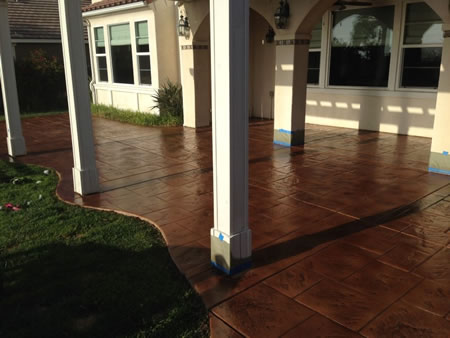 Stamped concrete patio with stone texture in pigeon forge tn